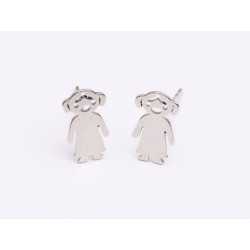 F0044-N-Tija cercel fetita argint 925 12x7 mm- 1 buc