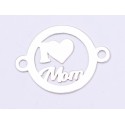 E0353 N Link din argint 925 I Love Mom 16.5x22mm 0.5mm