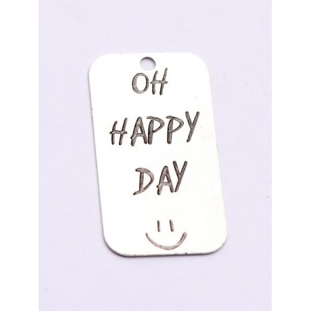 E0735-G-Tag argint 925 28*15mm Oh happy day 1 buc