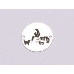 E1107-GS-Link Argint 925 Fata cu Pisici 16.5mm, 0.33mm grosime- 1 buc