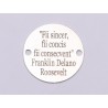 E0744-GS- Link banut argint 925 gravat cu citat Franklin Delano Roosevelt 16.5mm diametru 0.33mm grosime