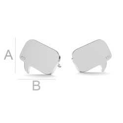 G0645-PERECHE de tije cercei argint 925 Comics Cloud 7x9MM