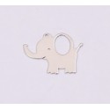 E1208-N-Pandant din argint Elefant 13x16mm 0.5mm - 1 buc