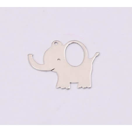 E1208-N-Pandant din argint Elefant 13x16mm 0.5mm - 1 buc