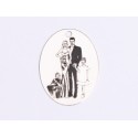 E0392 G Charm oval din argint Family 20x15mm 0.33mm