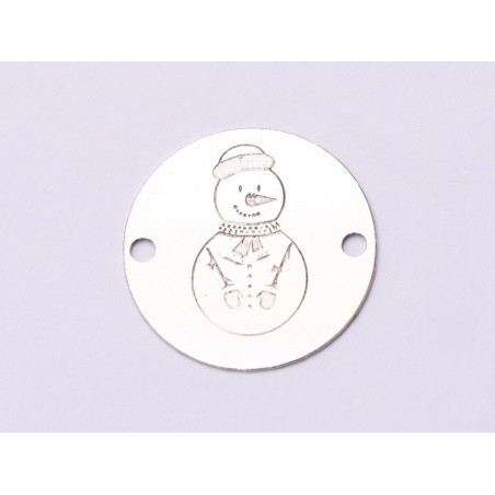 E0991-GS-Link Argint Happy Snowman 16.5mm 0.33