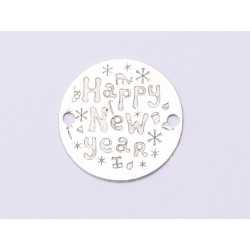E1001-GS-Link Argint Happy New Year - 1buc E1001-GS-Link Argint Happy New Year - 1buc