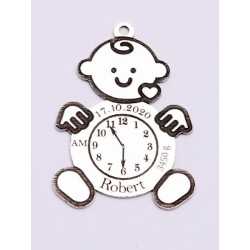 E0702- G-Panadant Baietel personalizat cu datele nasterii 30*20mm 0.5 grosime 1 buc