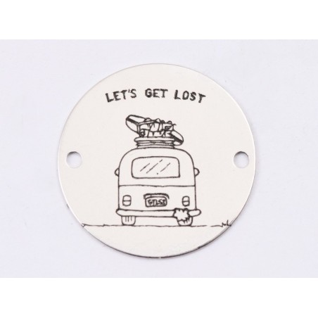 E1322-GS-Link banut argint 925 Let's get lost 16.5mm - 1 buc