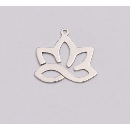 E1179-N-Charm Argint 925 Floare Lotus cu infinit 16.70x15.70mm 0.5mm