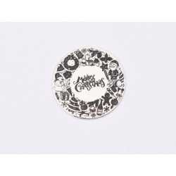 E1033-GS-Banut rotund Argint 925 Merry Christmas cu contur tematic 1 buc E1033-GS-Banut rotund Argint 925 Merry Christmas cu contur tematic 1 buc