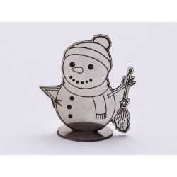 Figurina decupata si gravata argint 925 Om de zapada 21*19MM 0.4MM grosime Figurina decupata si gravata argint 925 Om de zapada 21*19MM 0.4MM grosime