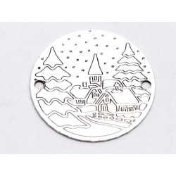 E0724-GS-Link banut argint 925 peisaj de iarna - 1 buc E0724-GS-Link banut argint 925 peisaj de iarna - 1 buc