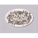 E0726-GS-Link oval argint 925 Merry Christmas 12*18mm 0.4mm