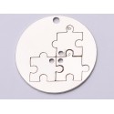 E0675 N Set argint pandant puzzle 22mm + 3 puzzle 9mm 0.6mm grosime-1buc