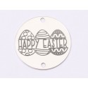 E1418 GS-Link rotund argint 925 "Happy Easter" 16.5mm 1 buc