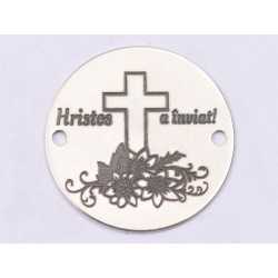 E1423 GS-Link rotund argint 925 "Hristos a inviat!" 16.5mm 1 buc