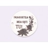 E1432 GS - Link rotund argint 925 "Dragostea mea esti tu" 16.5mm 1 buc