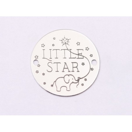 E1437 GS - Link rotund argint 925 "Little star" 16.5mm 1 buc