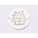 E1443 GS - Link rotund argint 925 "You are my Sunshine" 16.5mm 1 buc