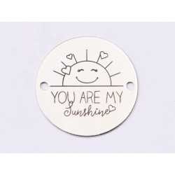 E1443 GS - Link rotund argint 925 "You are my Sunshine" 16.5mm 1 buc E1443 GS - Link rotund argint 925 "You are my Sunshine" 16.5mm 1 buc