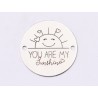 E1443 GS - Link rotund argint 925 "You are my Sunshine" 16.5mm 1 buc