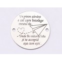 E1449 GS - Link rotund argint 925 "Un prieten adevarat e cel care ..." 16.5mm 1 buc