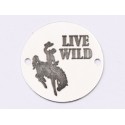 E1455 GS - Link rotund argint 925 "Live wild" 16.5mm 1 buc