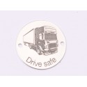 E1461 GS - Link rotund argint 925 "Drive Safe" 16.5mm 1 buc