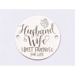 E1473 GS - Link rotund argint 925 "Husband and wife" 16.5mm 1 buc E1473 GS - Link rotund argint 925 "Husband and wife" 16.5mm 1 buc