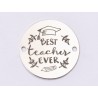 E1477 GS - Link rotund argint 925 Best teacher ever 16.5mm - 1 buc