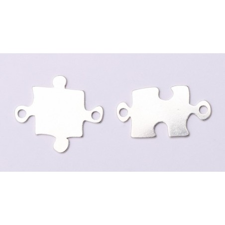 E0657-N-Set argint link puzzle 18*16mm/19*11mm 0.5mm grosime -1 set