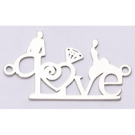 E0633-N Link decupat Love logodna 25x15 0.5mm grosime-1 buc