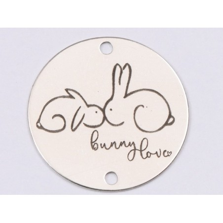 E1529 GS Link argint "Bunny love" 16.5mm, 0.3mm 1 buc