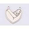 E1538 G Link argint "Arms holding baby" 17x16.2mm, 0.3mm 1 buc