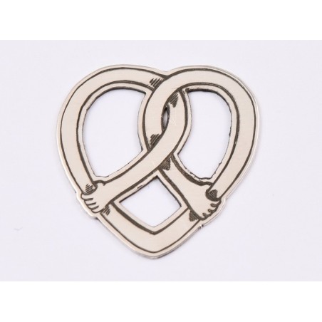 E1561 G Link argint "Arms around heart" 18.5x18mm, 0.5mm 1 buc