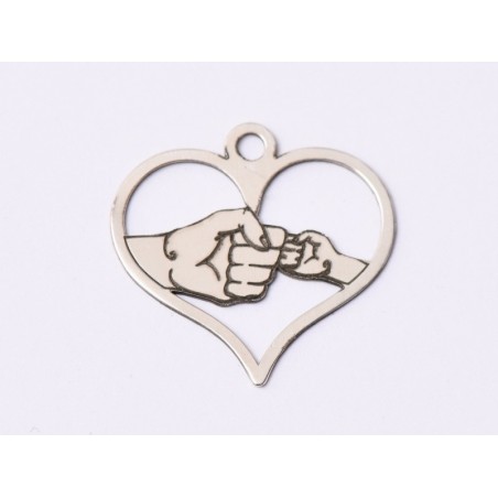 E1565 G Charm argint "Fist bump" 18.5x19.5mm, 0.5mm 1 buc