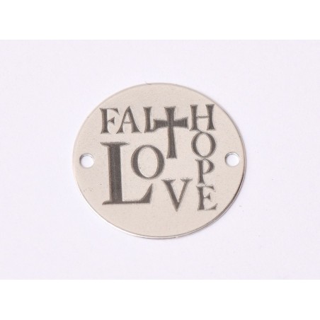 E1572 GS Link argint "Faith Love Hope" 16.5mm, 0.3mm 1 buc