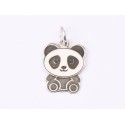 E1592 G Charm decupaj compus , cu za "Panda" 15x9mm, 0.3mm 1 buc