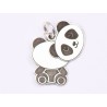 E1592 G Charm decupaj compus , cu za "Panda" 15x9mm, 0.3mm 1 buc