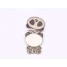 E1592 G Charm decupaj compus , cu za "Panda" 15x9mm, 0.3mm 1 buc