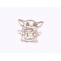 E1605 G Link Argint 925 "Yoda loves coffee" 12.5x11mm, 0.5mm 1 buc