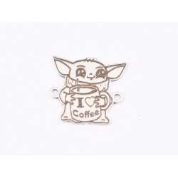 E1605 G Link Argint 925 "Yoda loves coffee" 12.5x11mm, 0.5mm 1 buc E1605 G Link Argint 925 "Yoda loves coffee" 12.5x11mm, 0.5mm 1 buc