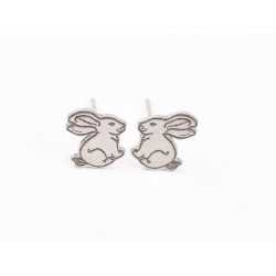 E1607 G Pereche cercei Ag 925 "Iepurasi" 8.5x8mm, 0.5mm 1 buc