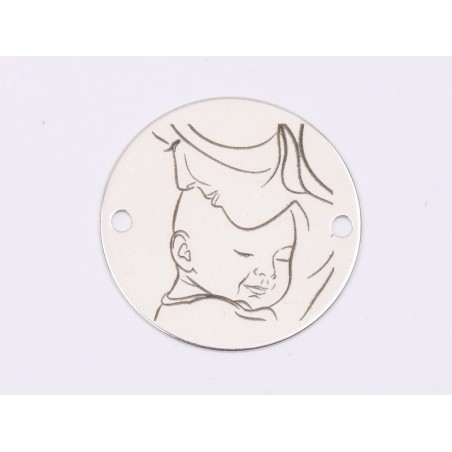 E1630 GS Banut Ag 925 "Mom&Baby" 16.5mm, 0.3mm 1 buc