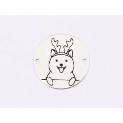 E1763 GS Link Ag 925 Christmas Dog, model 1, 16.5mm, 0.3mm 1 buc E1763 GS Link Ag 925 Christmas Dog, model 1, 16.5mm, 0.3mm 1 buc