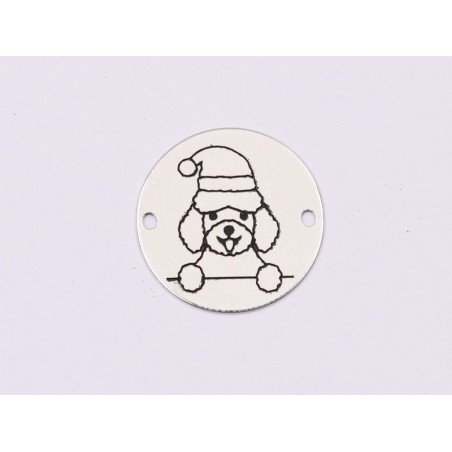 E1764 GS Link Ag 925 Christmas Dog, Bichon, 16.5mm, 0.3mm 1 buc