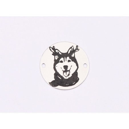 E1767 GS Link Ag 925 Christmas Dog, Husky, 16.5mm, 0.3mm 1 buc