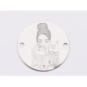 E1834 GS Link Ag 925 Girl with cat, 16.5mm, 0.3mm - 1 buc