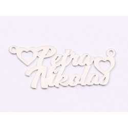 Nume din argint decupate cu model - 2 inimioare cu 2 nume executie 3-4 zile VERSIUNEA 3